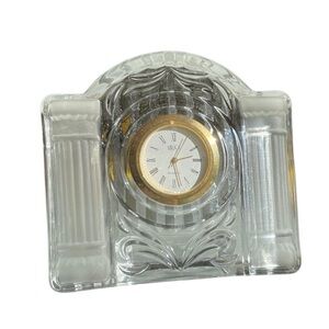 Vintage Mikasa Cotillion Frost Quartz Crystal Tabletop Clock